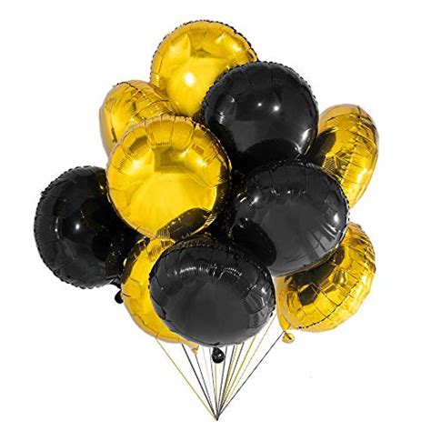 Adeer Black Gold Foil Mylar Round Balloons - Set of 20, 18 India | Ubuy