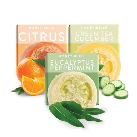 Buy Honey Belle Refresh Loofah 3-Pack - Citrus, Green Tea Cucumber ...