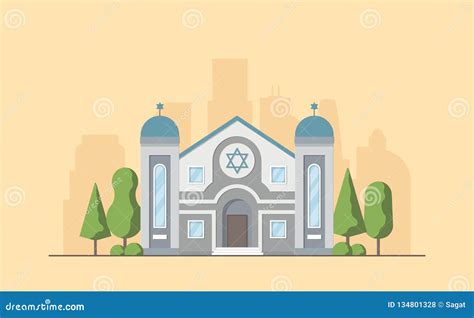 Synagogue. Jewish Traditional Religion Building. Judaism Worship Place ...