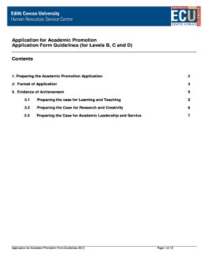 Fillable Online Application for Academic Promotion Application Form ...