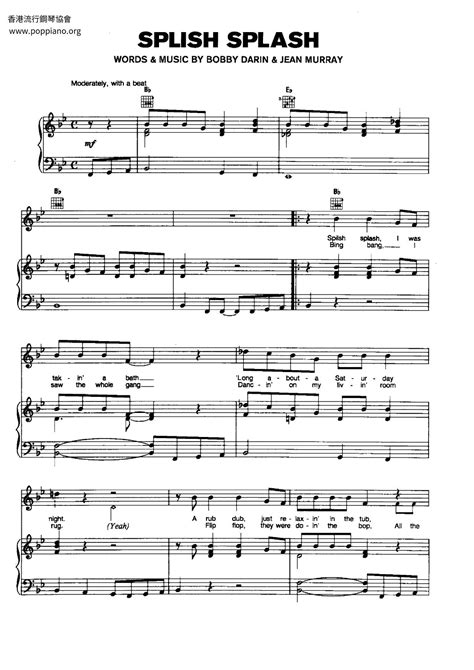 Bobby Darin-Splish Splash Sheet Music pdf, - Free Score Download ★