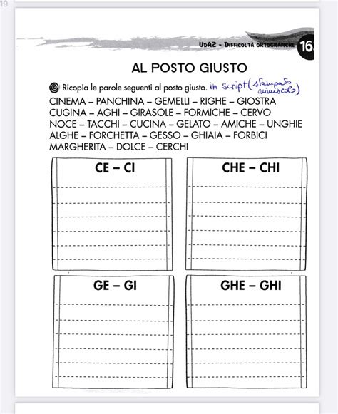 Schede per la scuola primaria ghe ghi italiano – Artofit