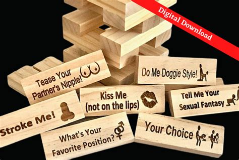 Sexy Jenga Game Printable Downloads SVG for Couples to Create - Etsy