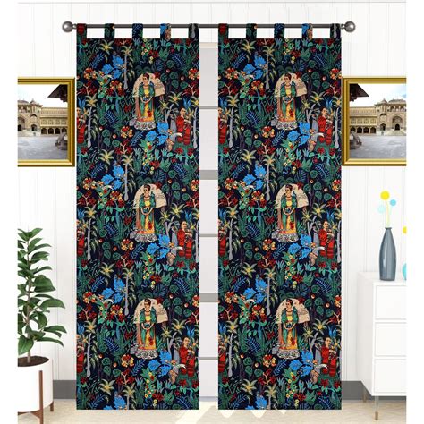 Frida Kahlo Cambric Curtain Pair Black – The Teal Thread