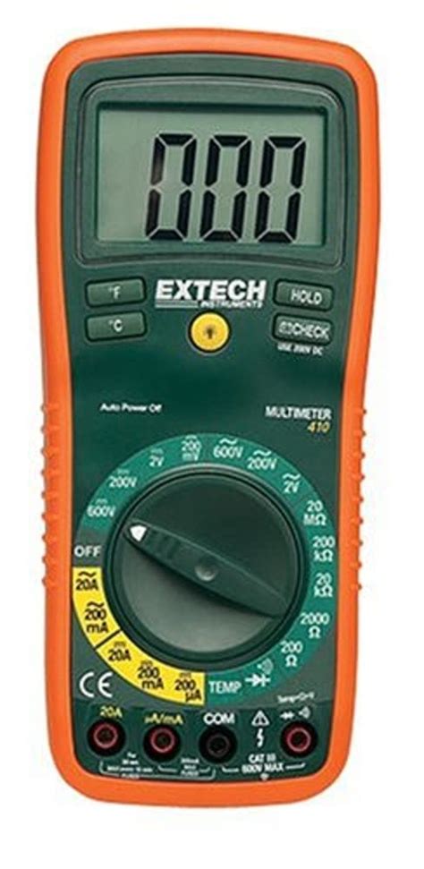 Extech EX410 Manual Ranging Digital Multimeter with Type K Remote Probe ...
