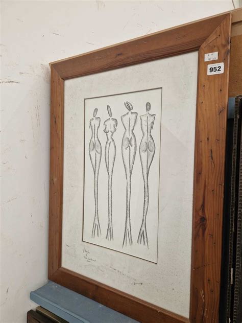 A signed Picture of four nudes.