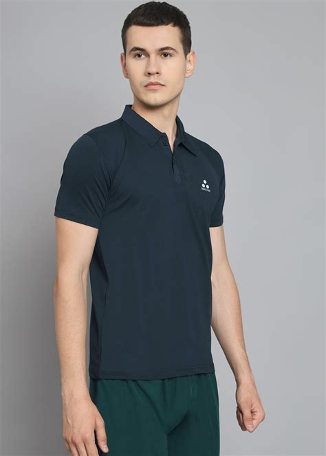 TRIPLE DOT POLO NECK T-SHIRT NAVY BLUE