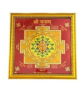 numeroastro Shri Yantra | Sri Yantra Gold Plated Yantra in Frame | Wall ...