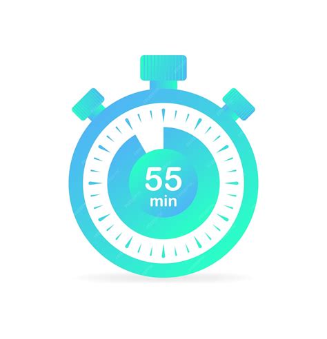 Premium Vector | Stopwatch icon flat color minute timer 55 minutes left ...