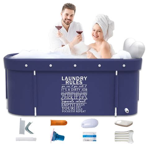 Buy Portable Foldable bathtub for Adult, Large Family Soaking Bathtub ...