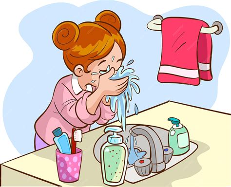 Clip Art Washing Face
