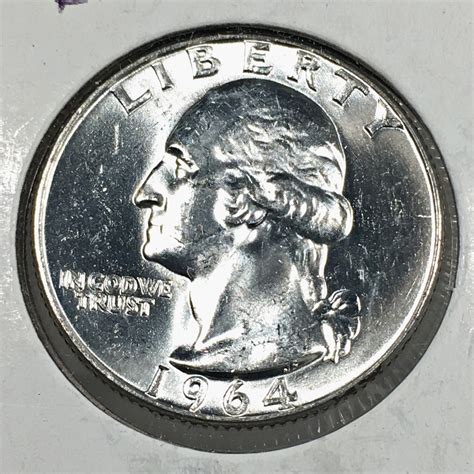 1964 Silver Washington Quarter*Uncirculated*Lustrous | Property Room