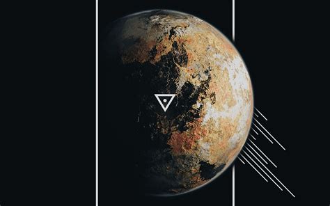 Download wallpaper 2560x1600 planet, frame, lines, triangle, geometry ...