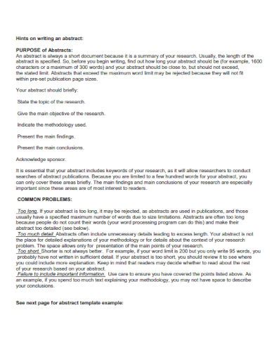 Image result for Abstract Example by Students