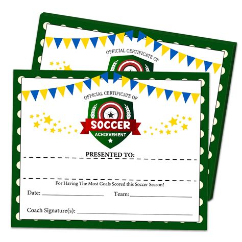 Certificates of Achievement 25 Soccer Award Certificates Sports ...