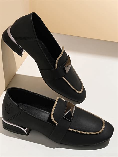 Women’s Black Elegant Wedge Heel Slip-On Moccasin