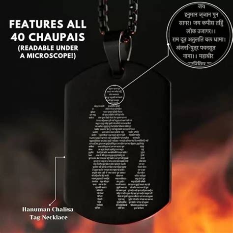 Hanuman Chalisa Micro-carved Pendant With Chain + Free (Modern 5 Mukhi ...