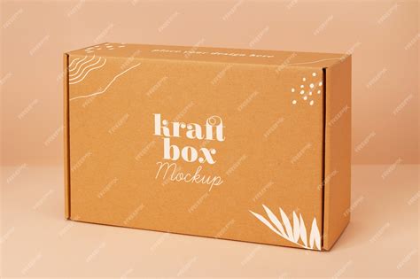Paper kraft box or container mock-up | Premium PSD