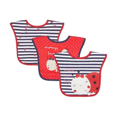 Buy MOTHERCARE TODDLER LADYBIRD M&D 3PK BIBS RED Online at Best Price ...