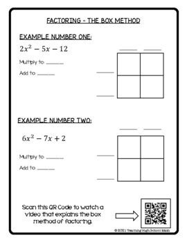 Image result for Algebra Box Method PDF