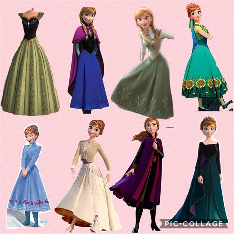 Anna Frozen All Costumes | Disney princess outfits, Anna dress frozen ...