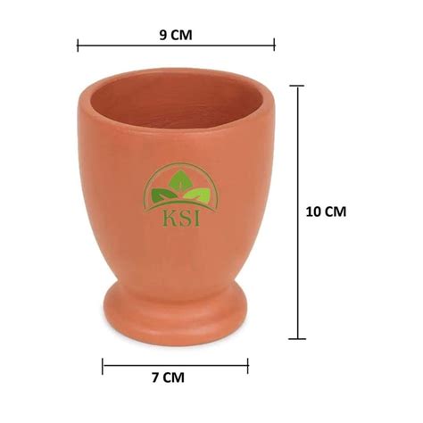 KSI Handcrafted Clay Water Glass Handmade Earthen Clay Drinking Glass ...