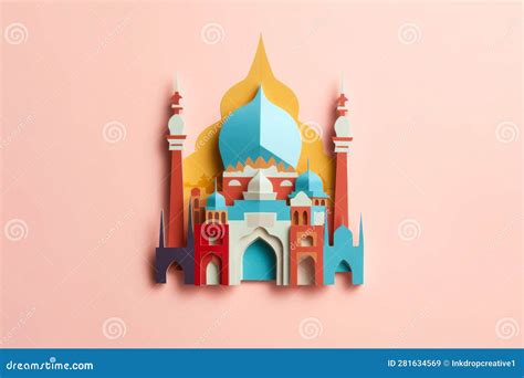 A Traditional Islamic Religious Mosque Building Made from Paper Cutout ...