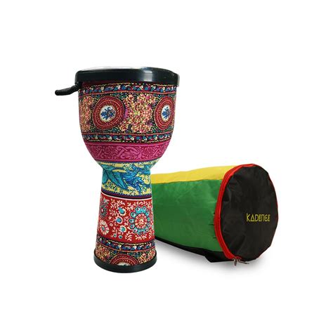Kadence Djembe Drum 8" Fiber Skin, African Hand Carved Percussion Drum ...