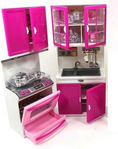 Plutofit Barbie Kitchen Pretend Play Set With Doll Light And Sound ...