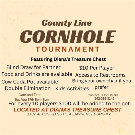 Cornhole Tournament at Dianas Treasure Chest, Diana's Treasure Chest ...