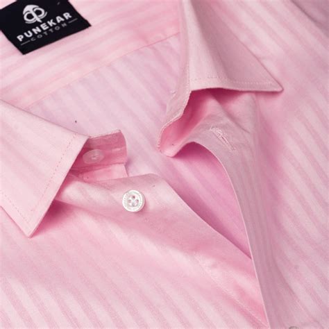 Pink Color vertical Cotton stripe Shirt For Men – Punekar Cotton