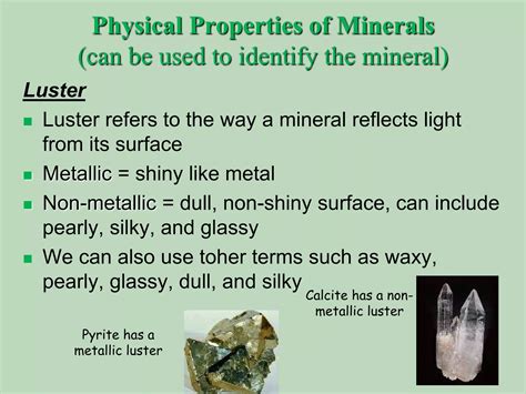Is Luster A Physical Or Chemical Property