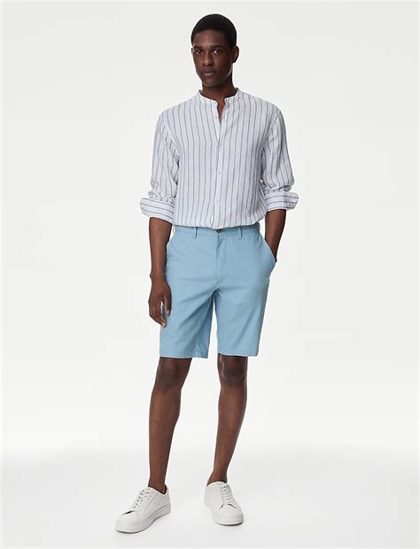 Buy Linen Mix Plain Regular Fit Shorts at Marks & Spencer