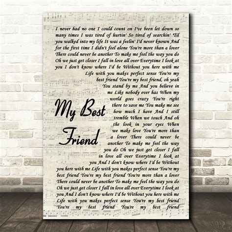 My Best Friend Song Lyrics