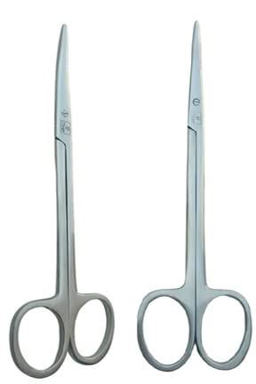 TIAGO Tonsil metzenbaum 6 inch scissor, STRAIGHT/CURVED (pack of 2 pcs ...