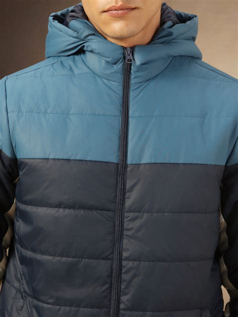 Men's Navy Blue Hooded Full Sleeves Puffer Jacket – DENNIS LINGO