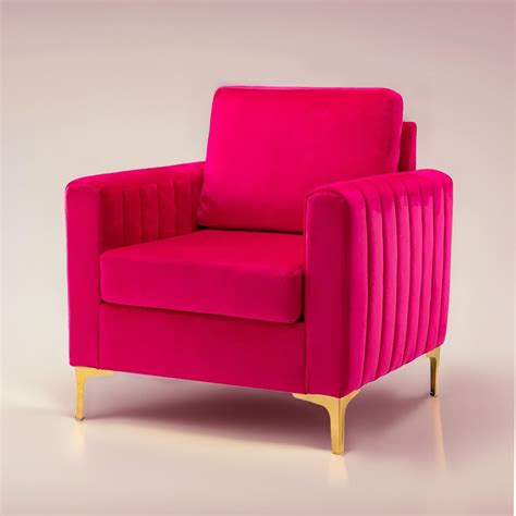 Luxurious Velvet Accent Chair Gold Hot Pink – Nestroots
