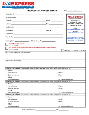 Image result for Process Service Request Form