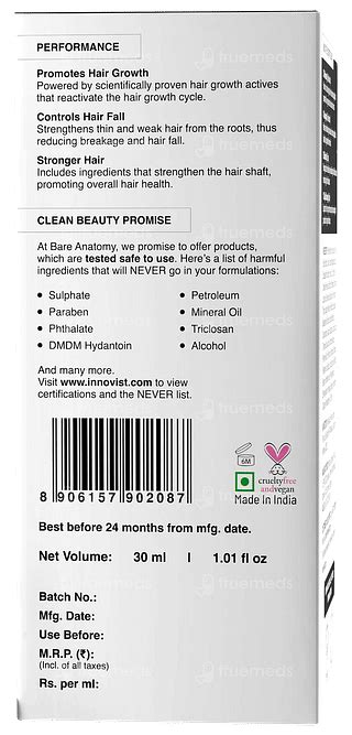 Bare Anatomy Advanced Hair Growth Serum 30ml - Uses, Side Effects ...