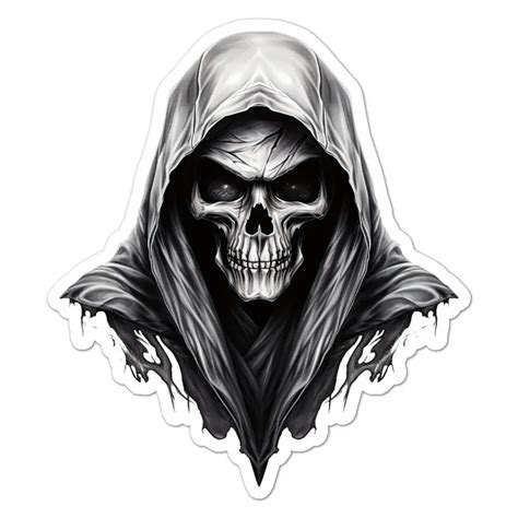 (3pcs) Grim Reaper Death Skull, Vinyl Decal Sticker, Indoor Outdoor, 3 ...