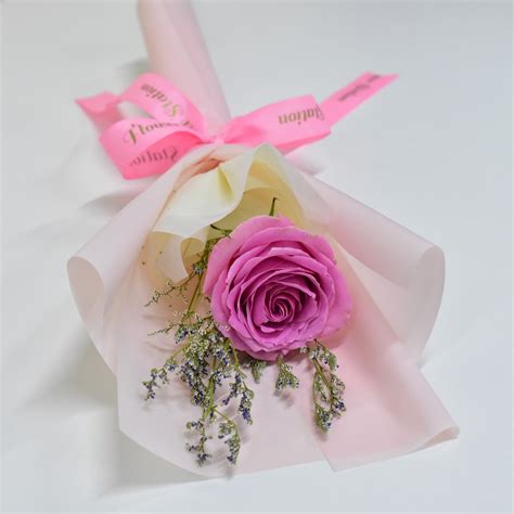 Single Rose Bouquet - Pink | Flower Station