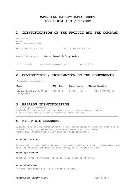 ISO 11014:2009 - Safety data sheet for chemical products — Content and ...