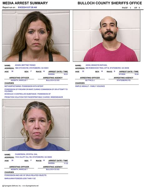 09/09/2024 Booking Report for Bulloch County - AllOnGeorgia
