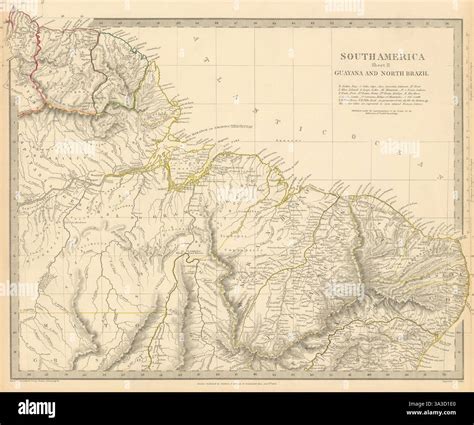 AMAZONIA. Showing Indian tribes. Guyana Surinam Brazil. Recife. SDUK 1844 map Stock Photo - Alamy