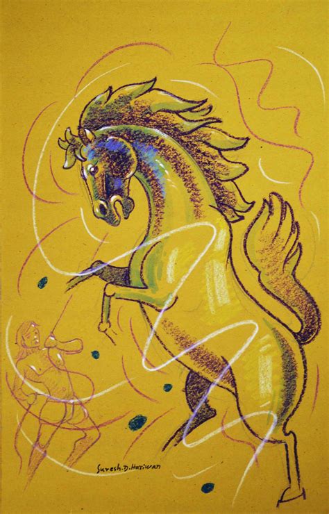 Buy Painting Horse 4 Artwork No 6182 by Indian Artist Suresh D H
