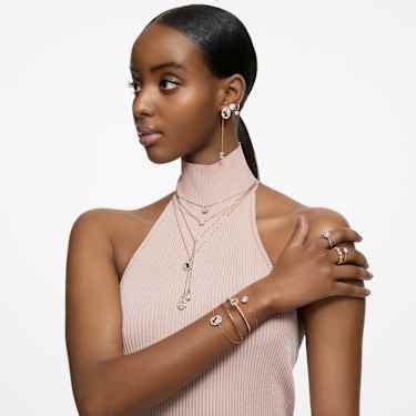 Una Angelic ring, Round cut, White, Rose gold-tone plated | Swarovski