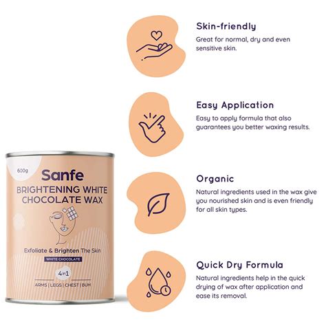 Buy SANFE BRIGHTENING WHITE CHOCOLATE WAX- FOR SMOOTH & IRRITATION-FREE ...