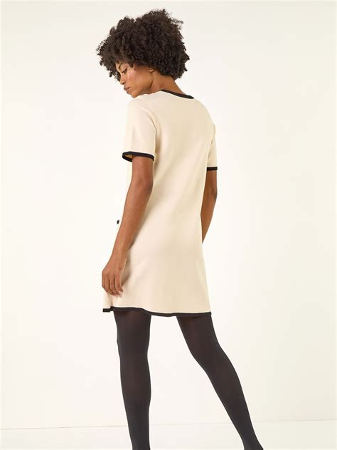 Buy Roman White Bow Detail Knitted Dress from Next India