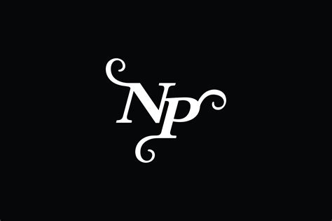 monograma del logotipo de np con colores dorados y plantilla de diseño ...
