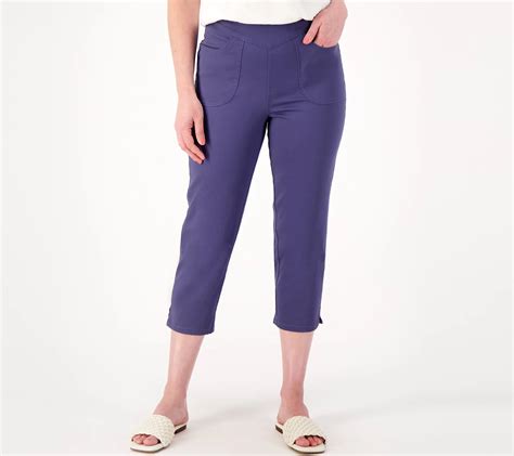 Denim & Co. Pull On V-Yoke Petite Crop Pants - QVC.com